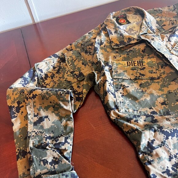 US Marine Corps Blouse Woodland Marpat Camouflage MCCUU Mens Size Small-Long - Picture 7 of 12